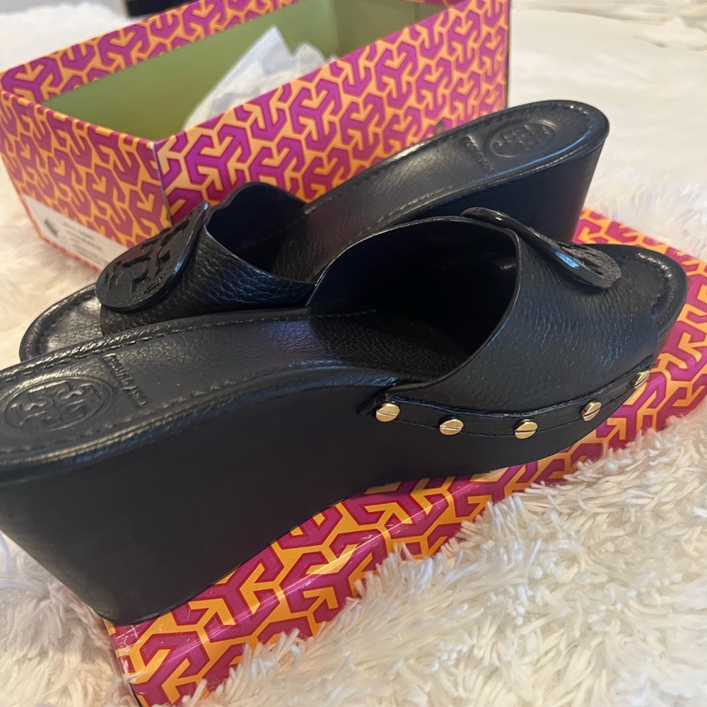 Patti Tumbled Leather Tory Burch wedges